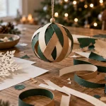 Décoration de Noël en papier à faire soi-même facile : boule et flocon en papier