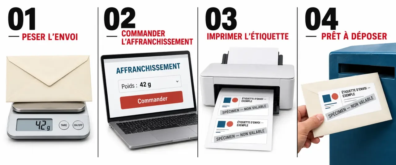 Impression des timbres à domicile : étapes de préparation, commande et impression d'un affranchissement