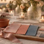 Mariage coloré : table rose poudré et terracotta